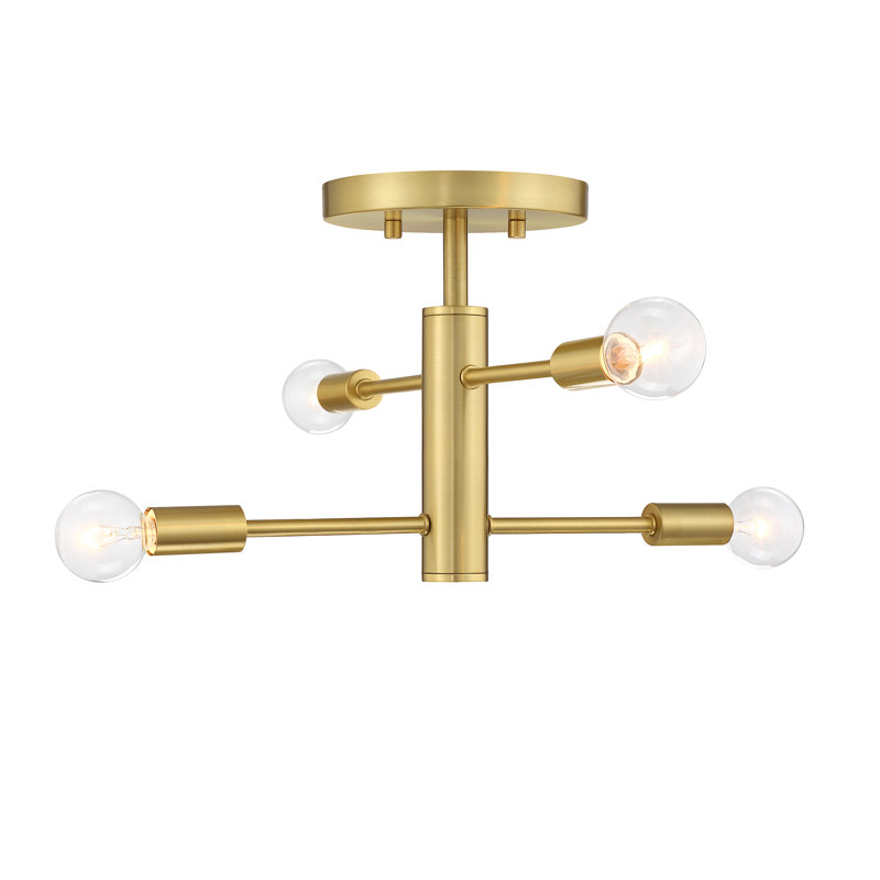Khyara Semi Flush Mount, Brushed Gold