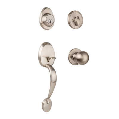 Ensemble de poignée Mayfair avec pêne dormant à cylindre simple et bouton de porte et rosette