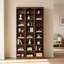 Bibliothèque d'angle à 8 niveaux, grande bibliothèque étroite brune pour les petits espaces, étagère de rangement moderne pour le salon, la chambre à coucher ou le bureau-1823867883
