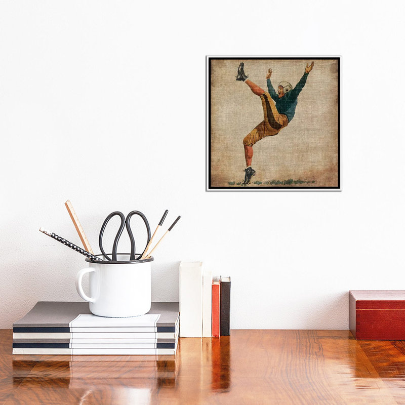 « rétro sports v », impression sur toile, H 12 po x l 12 po x P 1,5 po, Cadre blanc