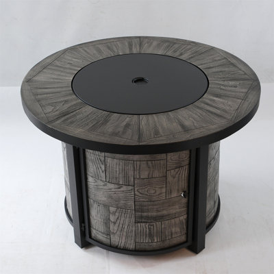 Outdoor Propane Fire Pit, Square Stonecrest Gas Fire Pit For Outside Patio, Concrete Propane Fire Table 50,000 BTU Gas Fire Pit W Lava Rocks, Waterproof Cover
