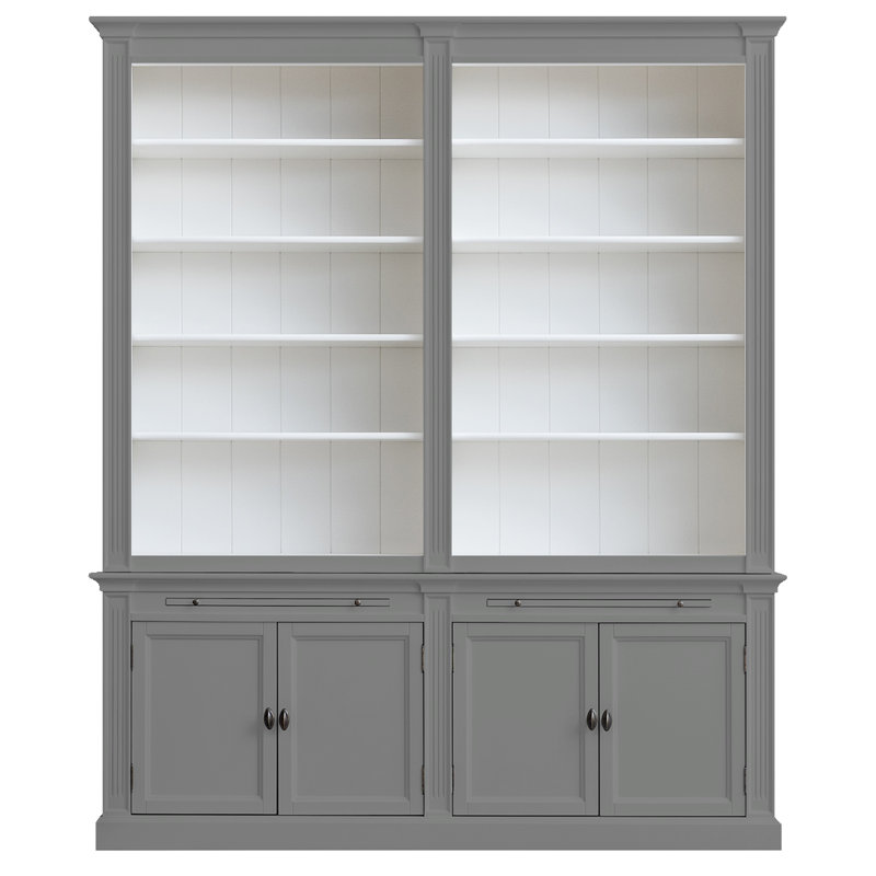 Bowland 240cm H x 200cm W Library Bookcase, Dark Grey