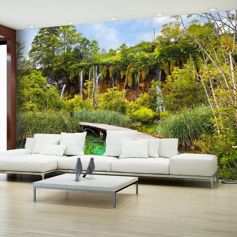 Adhésif mural paysage oasis Dashelle, L 110 po x l 157 po