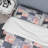 Silver And Peach Roses Patchwork Polyester Patchwork Duvet Cover-1577668183