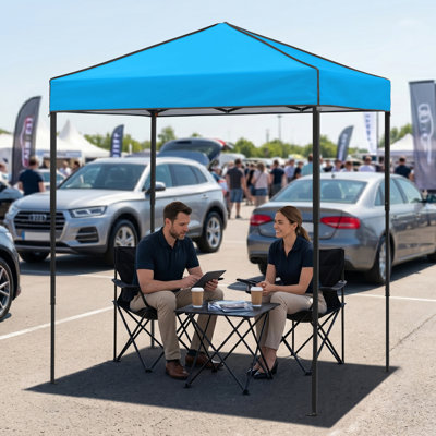 EAGLE PEAK 6 Ft. W x 4 Ft. D Steel Pop-Up Canopy, Outdoor Portable Instant Shelter Folding Canopy with Carry Bag