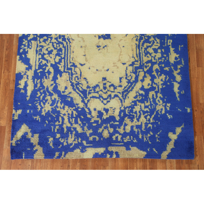 Tapis oriental contemporain abstrait noué à la main 5 x 7