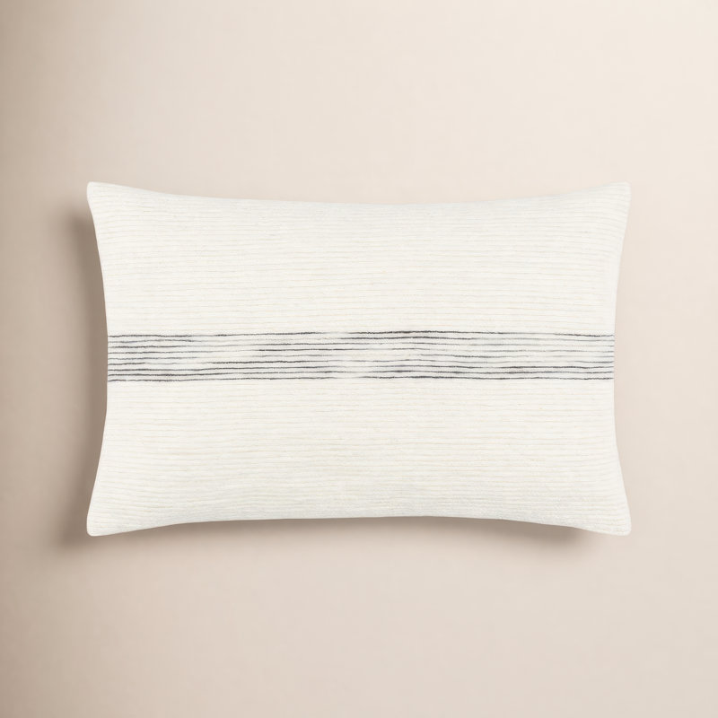 Coussin carré 100% laine Cason, Housse de coussin seulement - sans coussin, 14" x 22"