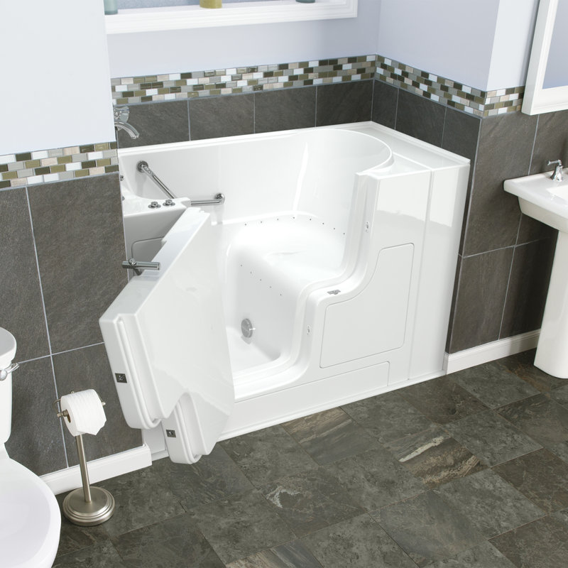 Baignoire d’air à parcours à l’intérieur 52 po x 30 po, Blanc, Gauche