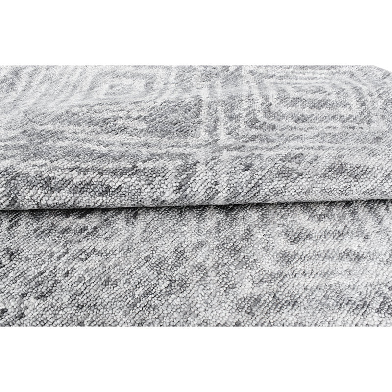 Hand Woven Wool Geometric Area Rug, Rectangle 8'9" x 11'9"