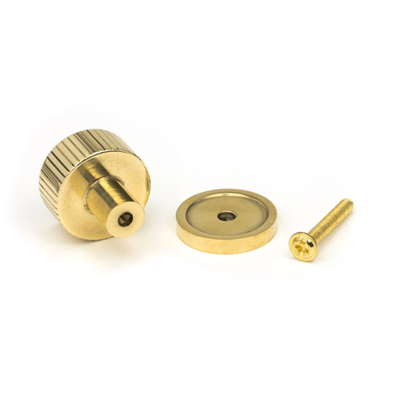 Matt Black Judd Cabinet Knob - 32Mm (Plain), Polished Brass, 2.5 cm