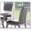 Chaises de salle à manger luxueuses en similicuir gris, argent antique, ensemble de 2
