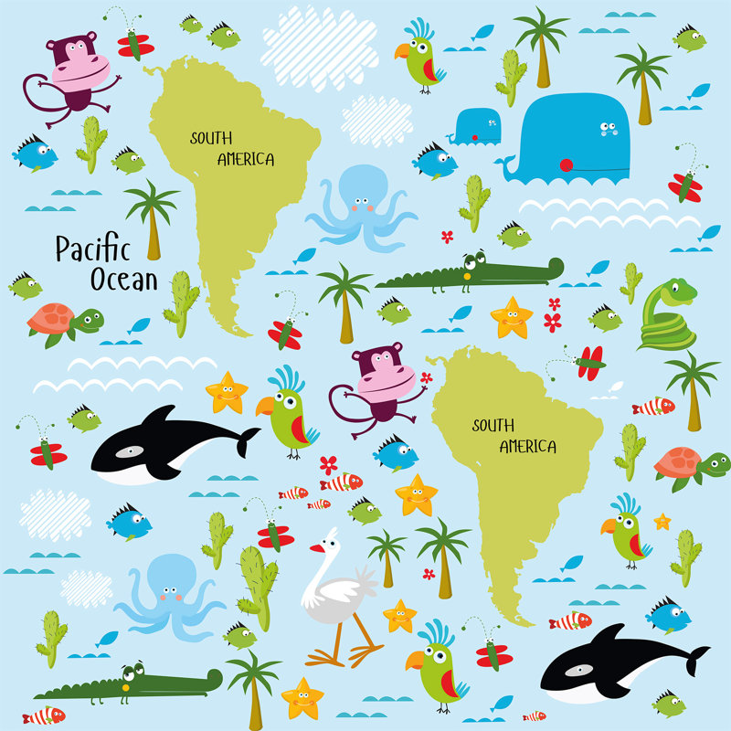Panneau de papier peint adhésif amovible Vines Children, L 102 po x l 24 po