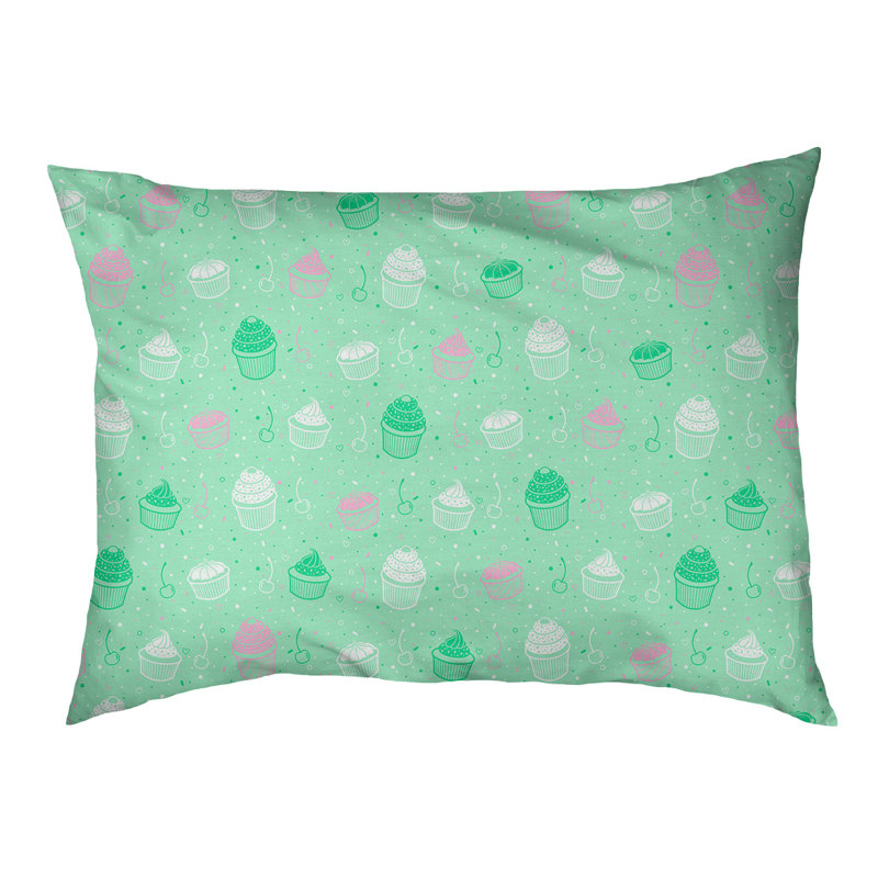 Coussin pour concepteur de chats pour l’extérieur petits gâteaux Byrge, Petit - L 29,5 po x l 19,5 po, Vert et rose