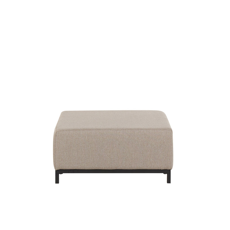 Myaree Upholstered Outdoor Ottoman, Beige