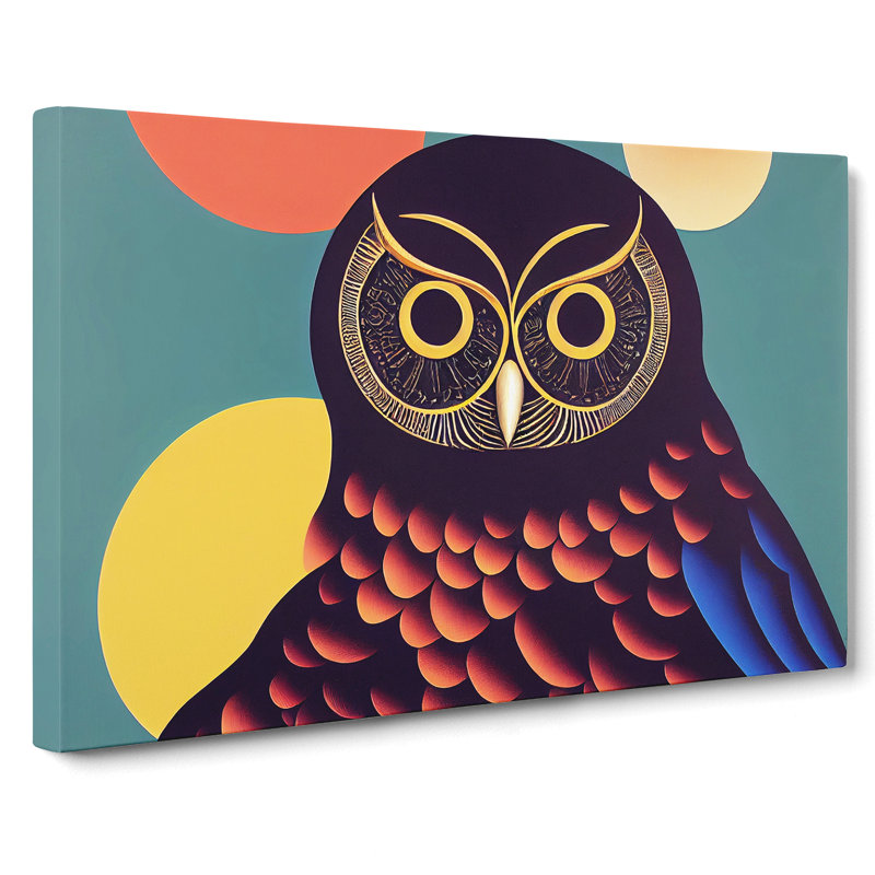 Owl Art Retro Vol.4 Abstract - Wrapped Canvas Print, 40cm H x 60cm W x 3cm D