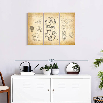 Ensemble de 3 balles de soccer sur toile, ensemble de 3 pièces
