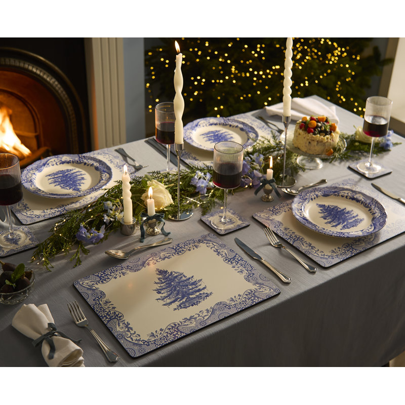 Blue Italian Christmas MDF, Cork Backed