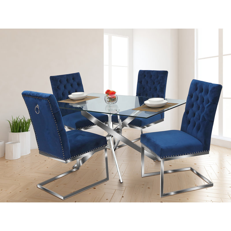 Ensemble repas pour 4 personnes Mariyan, Bleu