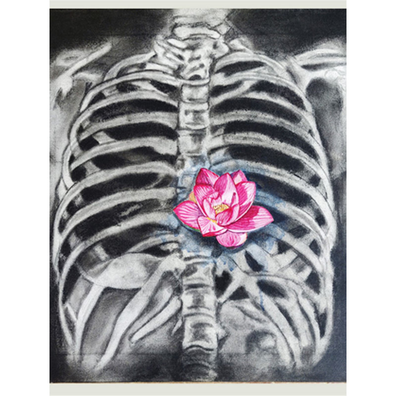 Différentes choses de l'intérieur | Gris anthracite et acrylique sur toile | Par Ramesh Talabathula