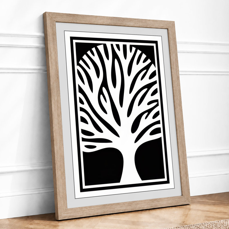Essential Tree Minimalist - Framed Print, Oak, A4 - 29.7 x 21.0 cm