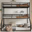 Full Over Full Over Full Bunk Bed, Kiriana Triple Bunk Bed With Safety Guardrails, Heavy-Duty Bunk Bed With Noise-Reduced Design, White-413292747-413292788