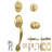 Coventry Door Handleset With Lever And Deadbolt In Gold