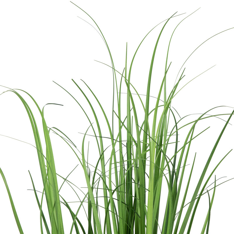 25" Green Artificial Onion Grass in Woven Basket
