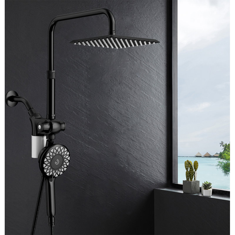Dual Filter Shower System With Magnetic Handheld Spray – High Pressure Hard Water Filter Shower Head & Adjustable Rainfall Combo