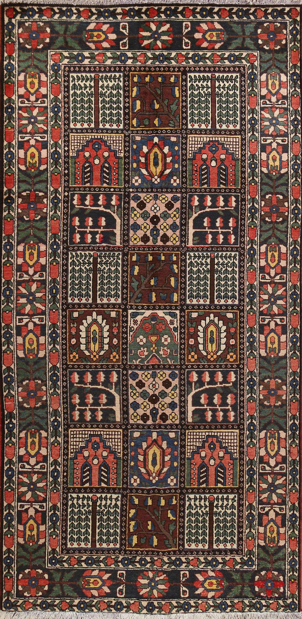 Isabelline Garden Design Bakhtiari Persian Design Area Rug Handmade ...