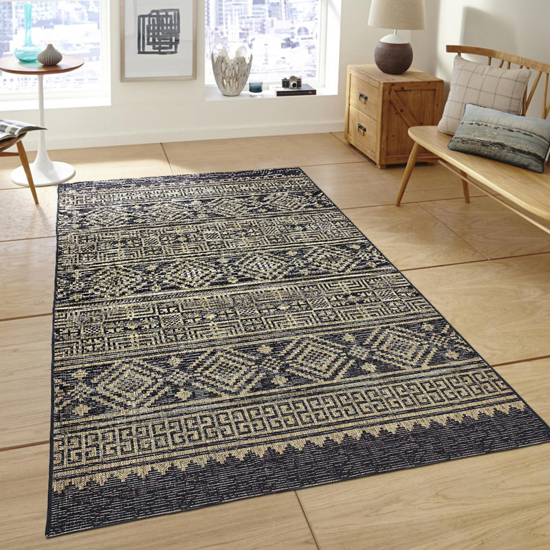 Tapis intérieur / extérieur à tissage plat Ackron Southwestern, Rectangle 6 pi x 9 pi