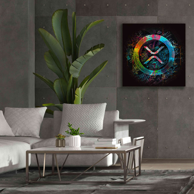 Bungalow Bungalow «XRP Crypto Giga Coin» par Epic Portfolio, art mural sur toile, H 37 po x l 37 po x P 1,5 po
