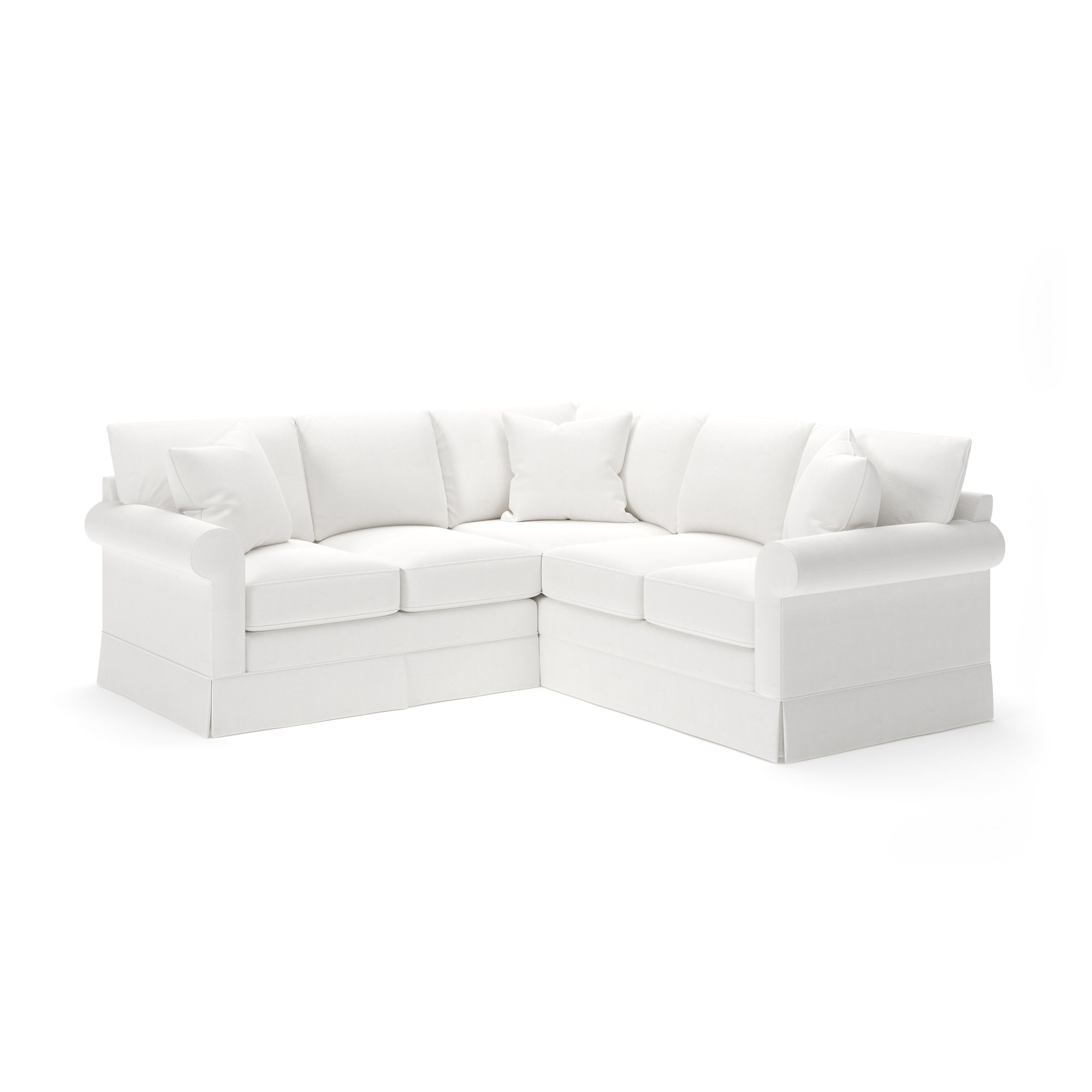 Friedman Upholstered L-Sectional, Drusky Moonglow Sustain® Basketweave
