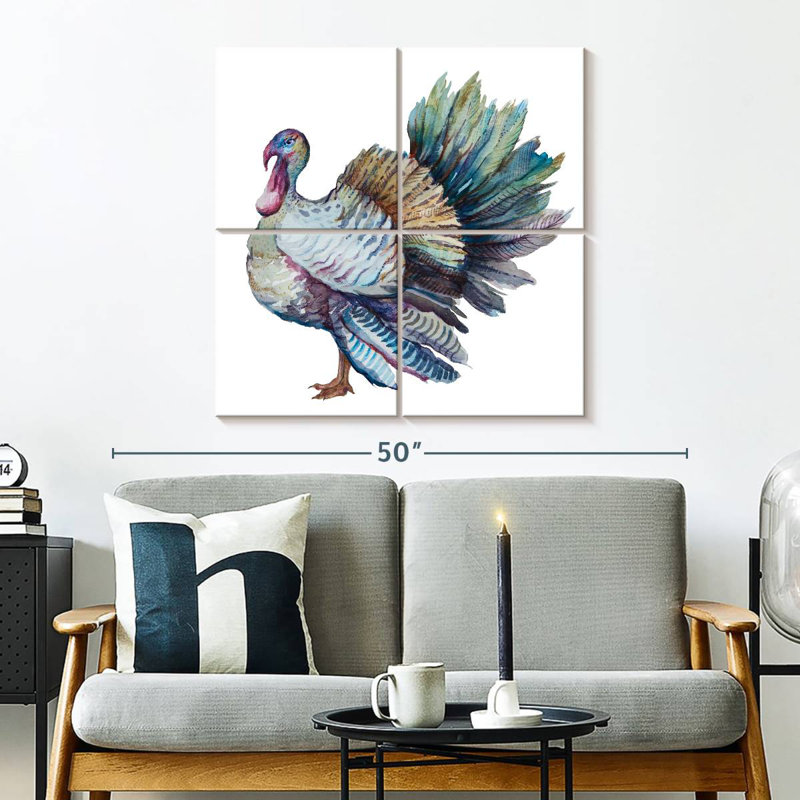 Brampt Colorful Turkey Feathers, 32" H x 32" W