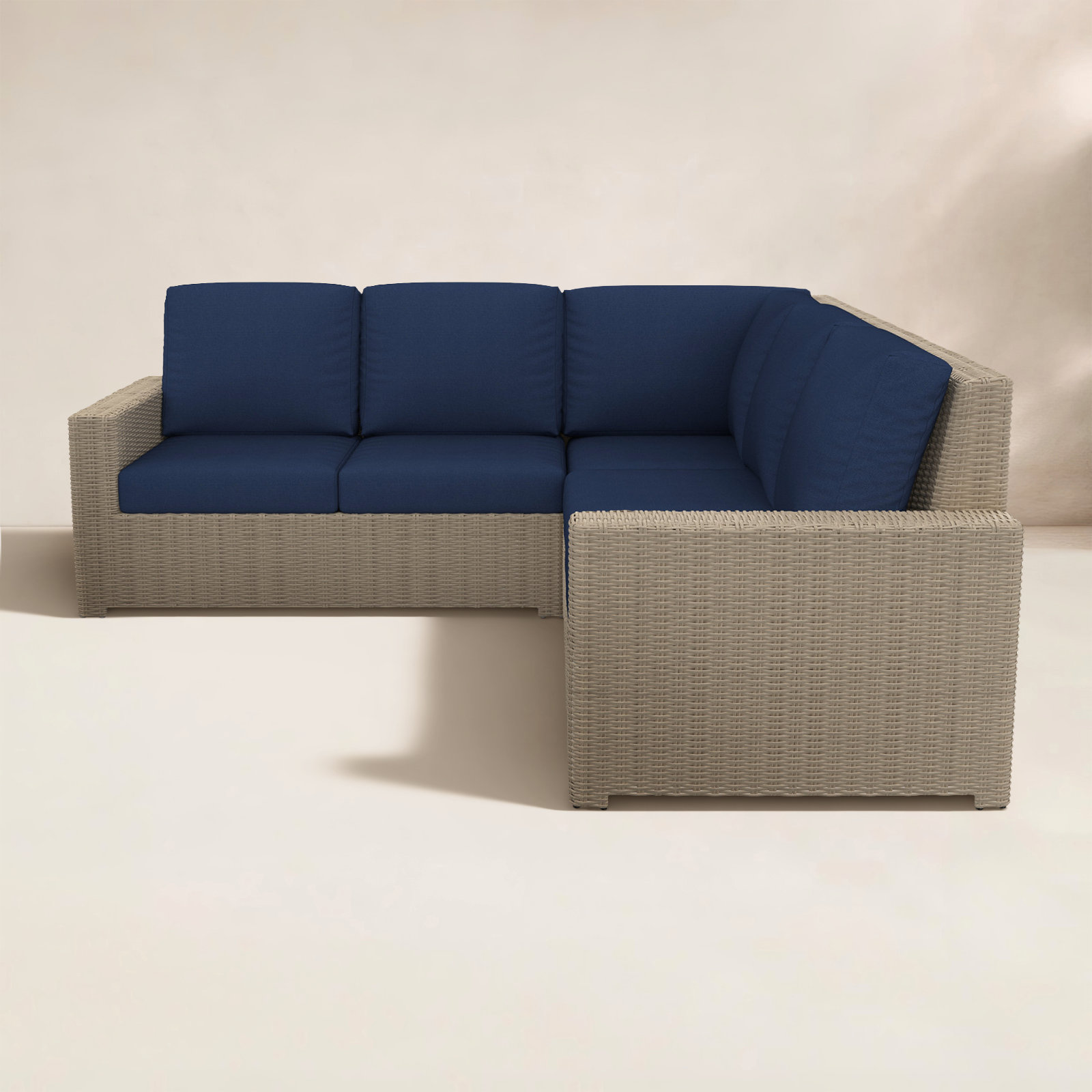 Henri 91" Patio Sectional Set, Canvas Navy