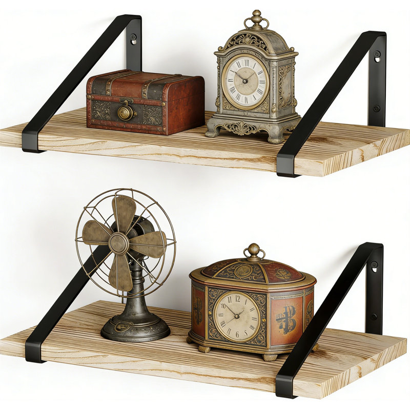 Deep Shelves For Room Wall, Floating Shelves, Rustic Wood Large Wall Mounted Shelves For Decor Storage For Bedroom, Living Room, Kitchen, Bathroom And Office Storage