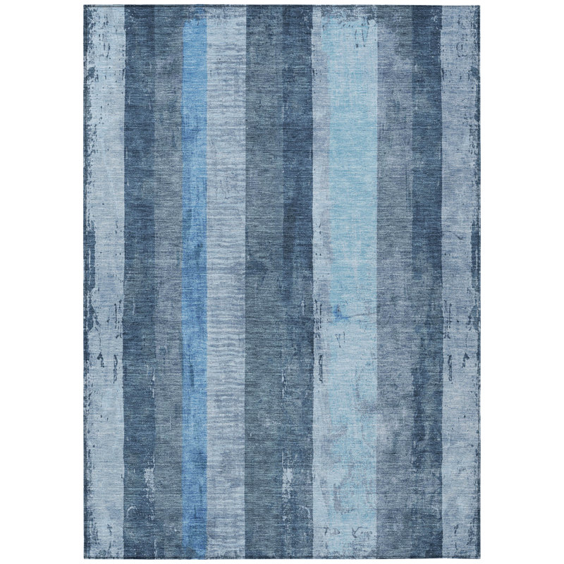Caelyn Blue Washable Indoor-Outdoor Rug - , 2'6" x 3'10"