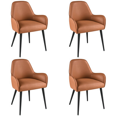 Chaise de salle à manger avec accoudoirs Tushima (ensemble de 4)