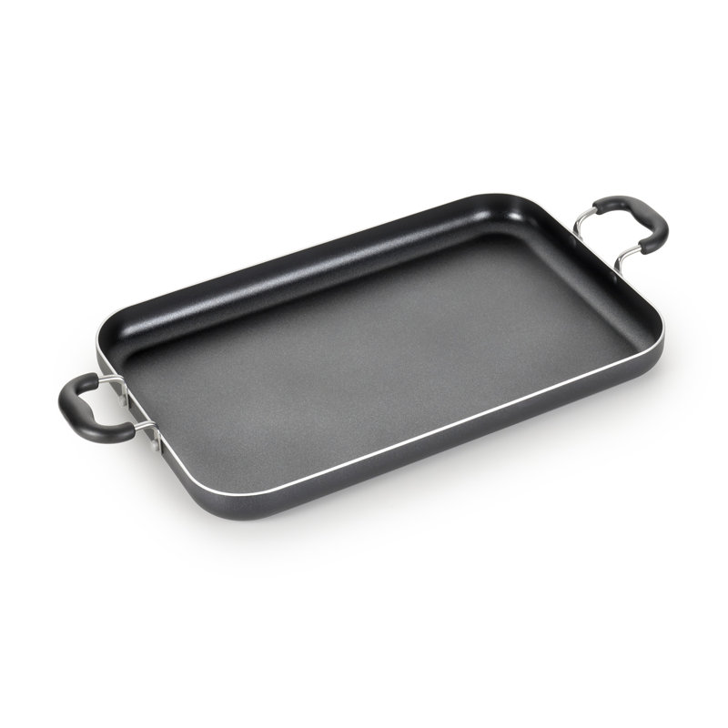 T-fal Essentials Nonstick Double Burner Griddle, 18 X 11 Inch, Black