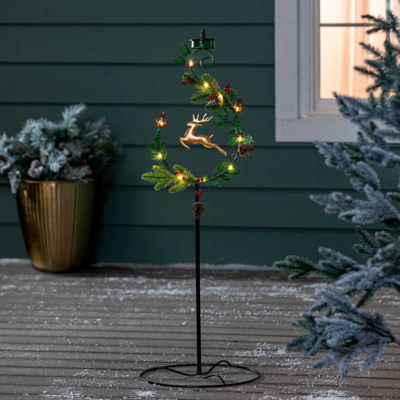 Piquet de jardin Solar Deer 4 en 1, H 48 po