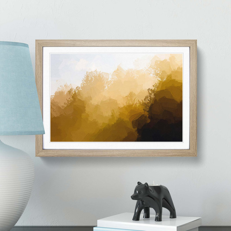 Gold Forest - Picture Frame Graphic Art Print, 27cm H x 36cm W x 2cm D, Oak Framed