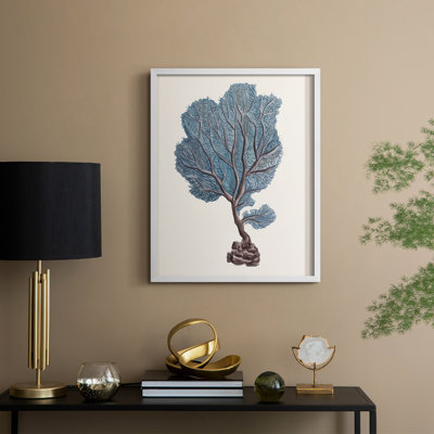 Indigo Reef IV, reproduction encadrée - bois massif