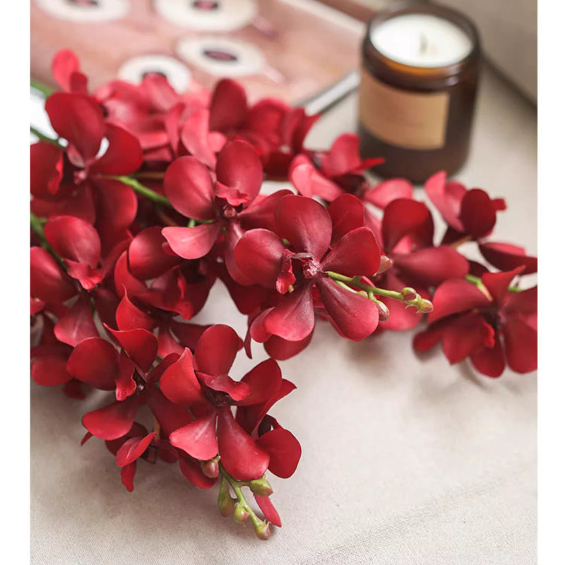 Single Red Orchid Stem 14.5" Tall