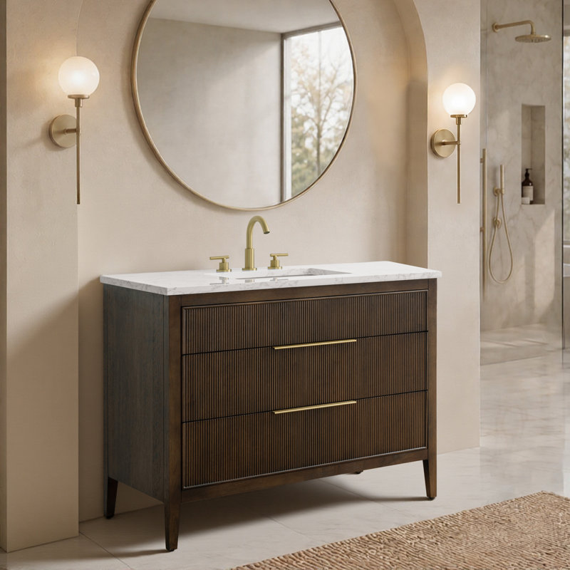 Emma 42" W Single Vanity, Chestnut Brown