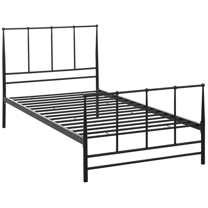 Lit plateforme de style maison de campagne Estate, Simple, Noir