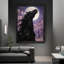 Reproduction d'art moderne sur toile encadrée noir moderne prêt à accrocher-2133142857