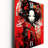 Vintage Oriental Beauty In Red And Black I - Japon Woman  Vintage Wall Clock-99634278