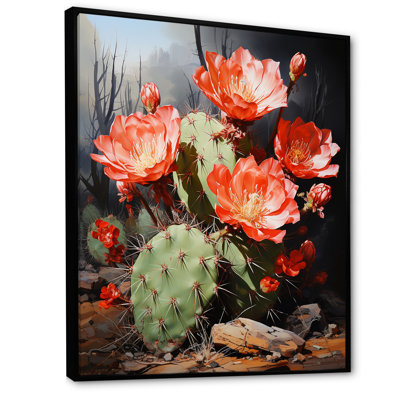 Cactus Ruby Blooms - décoration murale cactus