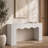 63" Wooden Console Table, Multi-purpose Entryway & Behind Sofa Table with Storage Shelving