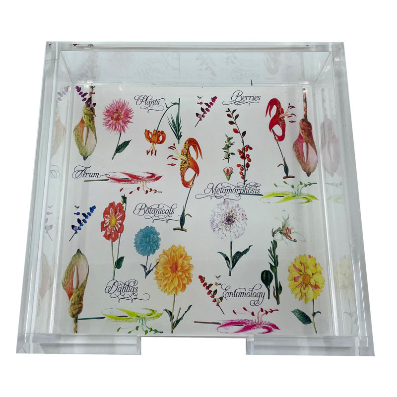 Botanical Acrylic Square Cocktail Tray