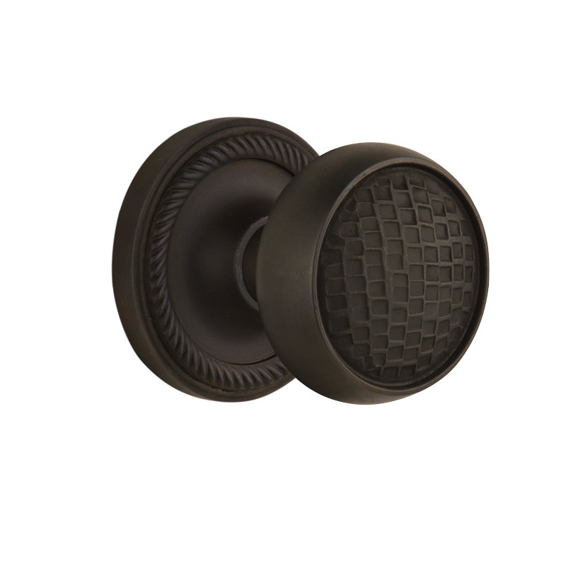 Rope Rosette with Craftsman Door Knob, Oil-Rubbed Bronze